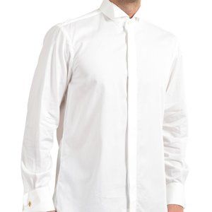 Carrel Men's White Long Sleeve Dress Shirt